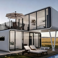 Maison capsule à 2 étages économique, pod spatial insonorisé personnalisable, structure écologique, panneaux solaires photovoltaïques disponibles