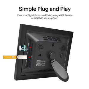 Marco de Fotos Digital Inteligente con WiFi de 8 Pulgadas, Acabado en Madera Real, Soporte Giratorio, Pantalla Táctil HD, Rotación Automática de <span class=keywords><strong>Video</strong></span>/Música, Fácil Compartir en Familia - Product Image 3