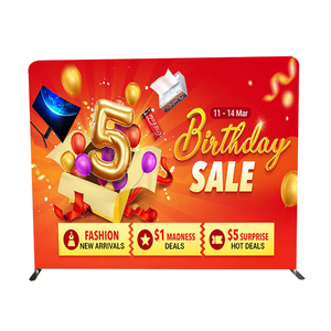 FEAMONT 10x10ft Punto Impreso Telón de fondo Asta de bandera de aluminio Soportes de exhibición <span class=keywords><strong>para</strong></span> <span class=keywords><strong>eventos</strong></span> de promoción deportiva <span class=keywords><strong>para</strong></span> agencias de viajes - Product Image 1