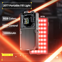 SIDANDE 2077 Lampe LED Mini RGB pour Appareil Photo 2500-9900K, Éclairage Vidéo pour Photographie Professionnelle, Boîte d'Éclairage Photographique 10000mAh