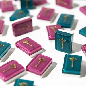 Handmade Custom Wastern Mah Jong Acrylic Purple <b>Mahjong</b> <b>Set</b> 2 Layers Glitter American <b>Mahjong</b> Tiles - Product Image 1