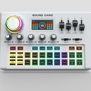 Tarjeta <span class=keywords><strong>de</strong></span> <span class=keywords><strong>Sonido</strong></span> Profesional para Transmisión en Vivo, Mezclador <span class=keywords><strong>de</strong></span> Audio con Pantalla LED, Luz RGB, Múltiples Efectos <span class=keywords><strong>de</strong></span> <span class=keywords><strong>Sonido</strong></span> para Teléfono, PC, Transmisión en Vivo, Fabricación en Fábrica - Product Image 1
