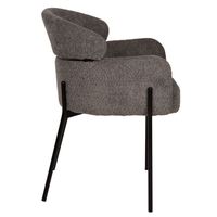 Chaise de salle à manger en gros d'usine Fauteuil vert moderne Chaises de salle à manger rembourrées stables avec pieds en métal noir