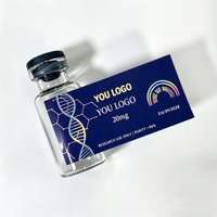 Étiquette autocollante personnalisée en vinyle imperméable pour flacon cosmétique en verre, étiquette de peptide, 3ml 5ml 10ml 20ml 30ml