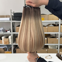 Extensions de cheveux humains russes Yuanzhen Genius Weft, couleur blonde invisible, cuticules intactes et alignées, balayage bouclé