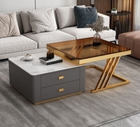 Cabinets d'unité de luxe support moderne et table basse avec tiroir pour meubles de salon