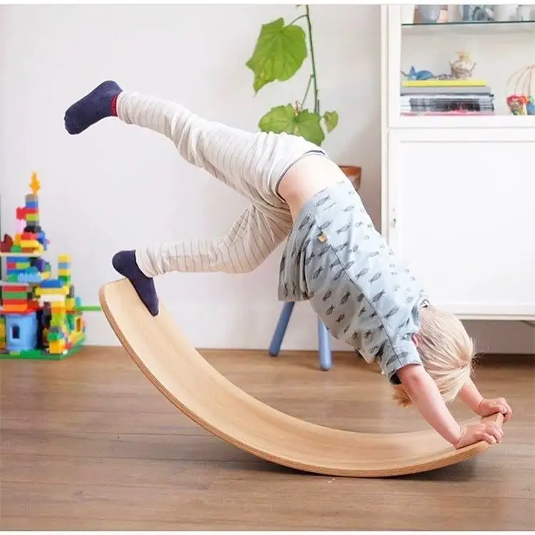 Amazon Hot Sale Montessori Teaching Wooden Balance Board Children's Indoor Furniture Toys Educational Toys For Baby Toys Kids