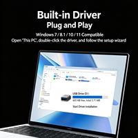 Adaptateur Wi-Fi 6 sans pilote 900 Mbps BT 5.4 Plug & Play pour le jeu, double bande, USB, externe, sans fil, pour ordinateur de bureau