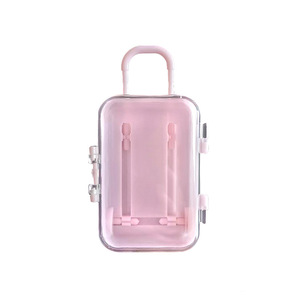 Mini Trolley Case For Jewelry Storage 5 Inch Transparent Plastic Box Desktop Organizer Small Travel Case - Product Image 1