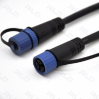 Câble de connexion d'alimentation M12 2P avec contact en cuivre, boîtier en nylon, étanche IP68, adaptateur mâle-femelle, prise aviation 10A