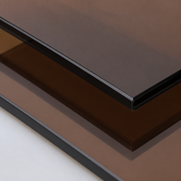 Verre feuilleté trempé teinté bronze brun 4mm 6mm 8mm 10mm certifié CE pour mur-rideau, fenêtre, cloison de bureau, sur mesure