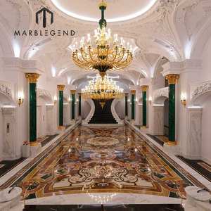 Medallón de mármol de alta gama para Villa, diseño personalizado de suelo de mármol, acuarelas, para salón - Product Image 2