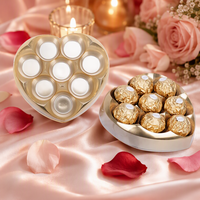 Boîte à chocolat en PET de qualité alimentaire en forme de cœur |   Plateau détachable à 8 cavités |   Emballage cadeau de luxe en or transparent pour la Saint-Valentin et les mariages
