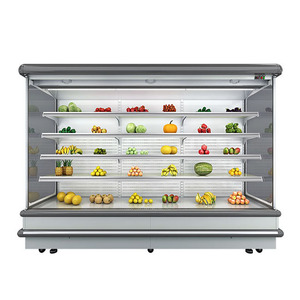Los supermercados/marcados utilizan refrigeradores abiertos de estilo europeo para exhibir y almacenar frutas, verduras y alimentos. - Product Image 2