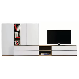 Mobile TV in Legno su Misura per <span class=keywords><strong>Soggiorno</strong></span>, Design Moderno e Modulare con <span class=keywords><strong>Vetrina</strong></span> e Spazio di Archiviazione - Product Image 6