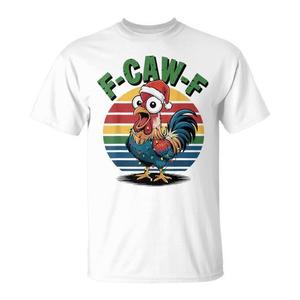 Camiseta navideña retro con diseño de gallo F-Caw-F, unisex, talla para adultos M-XL, camiseta divertida para las fiestas - Product Image 1