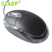 PRIX D'USINE Souris filaire USB noire légère et compacte, modèle SZADP/OEM P007 Guangdong pour utilisation sur ordinateur de bureau PC