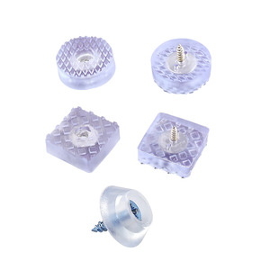 Pads de protection en silicone transparents pour pieds de meubles, ronds et carrés, silencieux, pour la protection des tables et des chaises - Product Image 1