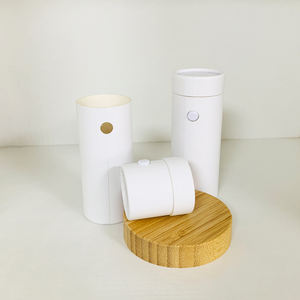 Cartón blanco compostable de grado alimenticio, logotipo impreso, diseño de color, embalaje redondo, botón de bloqueo a prueba de niños, cilindro <span class=keywords><strong>PAP</strong></span> - Product Image 3