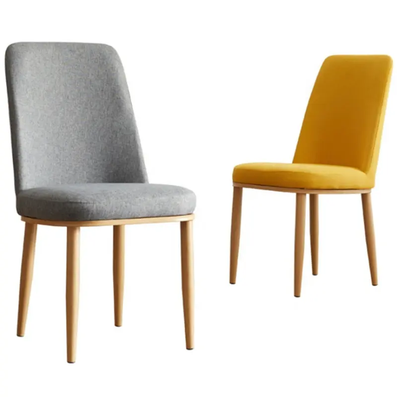 Set di sedie per soggiorno sedie da pranzo di lusso per interni in tessuto gambe in metallo tappezzeria sedia moderna