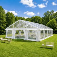 Tente de mariage en PVC transparent avec structure en alliage d'aluminium, chapiteau événementiel résistant aux UV pour cérémonies, fêtes et expositions en extérieur toutes saisons