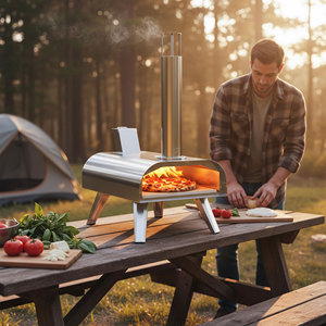<span class=keywords><strong>Four</strong></span> à pizza miniature multi-combustibles de 12 pouces, portable, en acier inoxydable, à granulés et au <span class=keywords><strong>gaz</strong></span>, <span class=keywords><strong>pour</strong></span> l'extérieur, le jardin et le <span class=keywords><strong>camping</strong></span> - Product Image 6