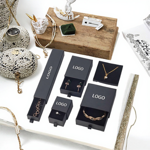 Caja de Joyería Negra con Logotipo Personalizado, Caja de Regalo para Collares, Anillos, Pendientes y Pulseras - Product Image 5
