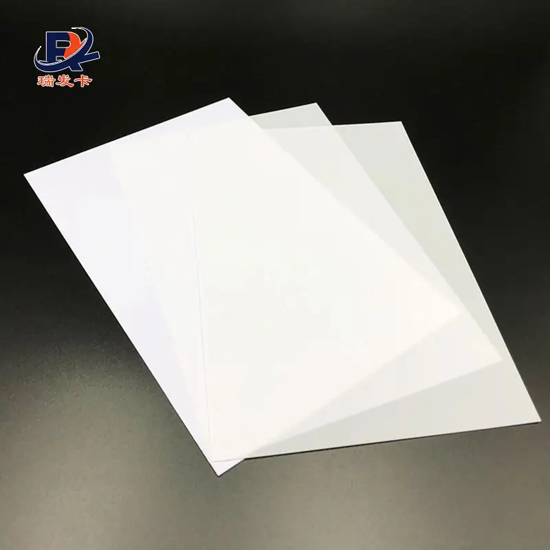 Feuille de plastique pvc non stratifiée imprimable à jet d'encre (0.15 + 0.46 + 0.15mm)