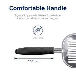 Cuchara para arena para gatos de aleación de aluminio para mascotas de calidad 2025 con mango largo, pala duradera para arena para gatos de Metal profundo - Product Image 3