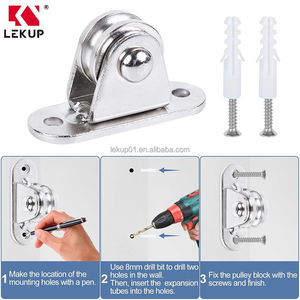 1 "in acciaio inox Mini Duplex puleggia rullo senza attrito ruota silenziosa pesante fisso puleggia piccolo blocco puleggia per cavo di corda - Product Image 5