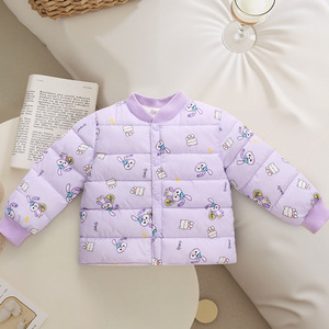 Manteau en coton doublé ZAD5022 Automne-Hiver pour garçons et filles, fermeture simple boutonnage, chaud et décontracté, motif imprimé pour bébé - Product Image 2