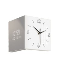 Jam Dinding Modern Minimalis Dua Sisi Desain Sudut Angin Tanpa Bor Ruang Tamu Kalender Elektronik