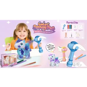 Komik hediye çocuklar çizim seti DIY Airbrush boya peluş tekboynuz oyuncaklar kiti işaretleyici ile renk sprey boya sihirli boyama kalem - Product Image 1