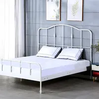 현대 백색 철 장식적인 금속 단 하나 침대