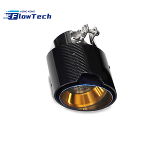 Punta de escape de fibra de carbono FlowTech para BMW M3 M4 G80 G82 2021+, tubo de escape decorativo de acero inoxidable para modificación de automóviles - Product Image 6