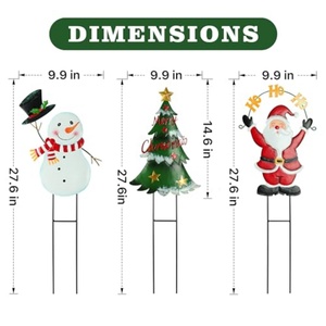 Décorations de Noël d'extérieur : Panneaux de jardin Père Noël, Bonhomme de neige et Sapin de Noël en PP pour la porte d'entrée, la pelouse et le jardin - Product Image 2