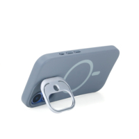 Coque de téléphone en silicone liquide pour iPhone 17 Air, avec béquille pliable en métal pour objectif d'appareil photo, protection antichoc