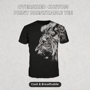 T-shirt surdimensionné pour homme, sublimation personnalisée, respirant, uni, 220 grammes, vêtements décontractés d'été, vente en gros OEM - Product Image 2