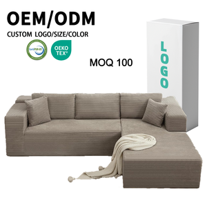 Sofá de espuma de pana modular de esponja comprimida, conjunto de muebles para sala de estar, productos personalizados, paquete al vacío - Product Image 1