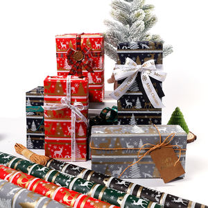 Hot Factory Selling Luxury Christmas Holiday Gift <b>Wrap</b> 43*300cm <b>Roll</b> <b>Paper</b> for Packaging Gift Wrapping <b>Paper</b> - Product Image 5