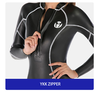 DIVESTAR Pakaian Selam Bikini Neoprene Ritsleting Depan Lengan Panjang Kulit Halus Wanita Seksi Kualitas Tinggi Kustom 2MM
