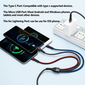 Hot Selling Custom 3 in 1 Multi Fast Charging Type Usb C <b>Phone</b> Charger Cable for iPhone <b>Micro</b> Type C Cable - Product Image 5
