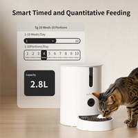 Caméra d'alimentation intelligente Petwant OEM 2.8L Tuya APP Control Auto Small Animals Cat Feeder avec bols et mangeoires en acier inoxydable