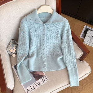 Pull à col roulé en maille pour femme, style automne-hiver 2026, couleur unie, coupe ample, motif personnalisable - Product Image 1