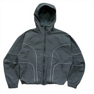 Custom Reflective Stripes Design Elastic Windbreaker <b>Waterproof</b> Breathable Eco-Friendly Thick Nylon Zipper Shell <b>Winter</b> <b>Jacket</b> - Product Image 1