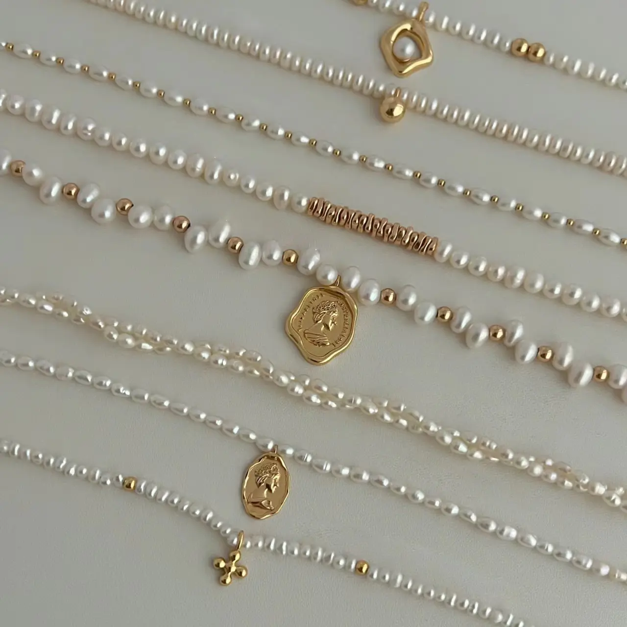 Disesuaikan air tawar kalung mutiara berlapis emas mutiara membuat perhiasan diy kalung untuk wanita