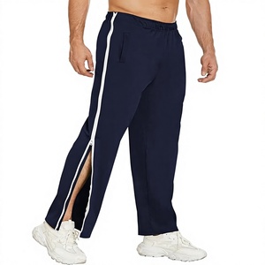 Custom OEM Men's Tear Away Basketball Pants 2 Side Zippers Snap Off Full Open Down Sweatpants Leg <b>Post</b> Surgery Pant with Pockets - Product Image 3
