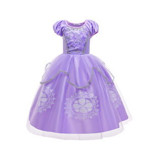 E15 Baby Girl Ruffle Outfits Diseño de fiesta de Navidad Girls Fancy Cosplay Little Princess Sofia Dress - Product Image 1