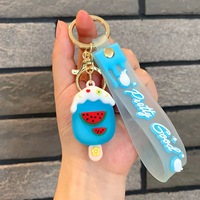 Porte-clés en caoutchouc souple PVC personnalisé de toutes formes / Porte-clés en PVC en forme de crème glacée / Porte-clés 3D en caoutchouc en forme de fruits