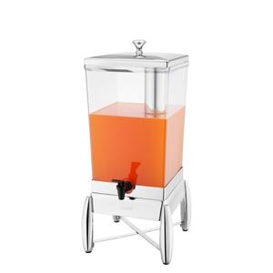 Dispensador de Jugos de Acero Inoxidable de Lujo de 12 Cuartos de Galón con Recipiente de Policarbonato, Grifo Tomlinson y Base Especial - Product Image 1